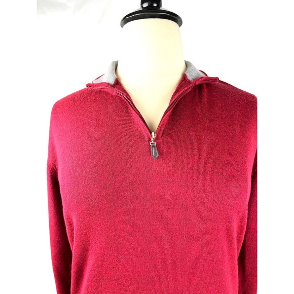 Neiman Marcus Merino Wool blend Quarter Zip Sweater, Men’s Size Large - Picture 4 of 11